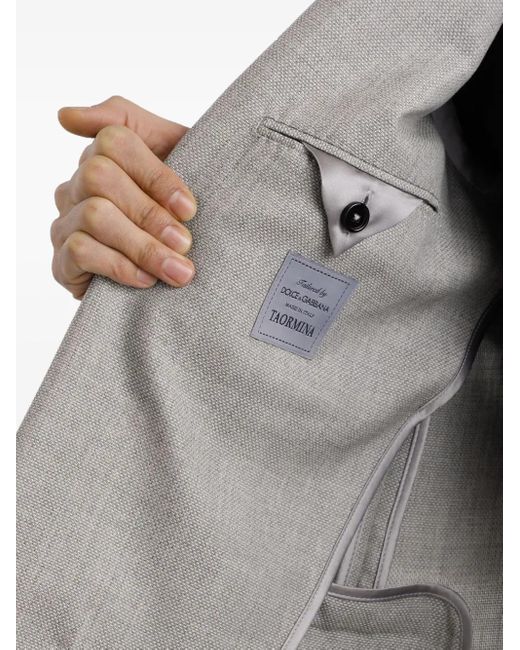 Dolce & Gabbana Gray Double-Breasted Taormina Wool Jacket for men