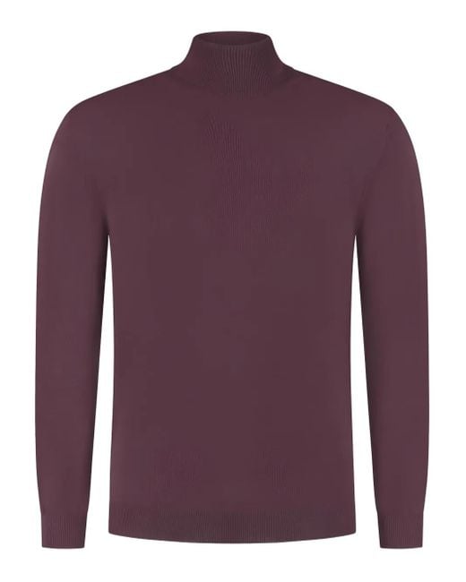 Zanone Purple High-Neck Sweater for men
