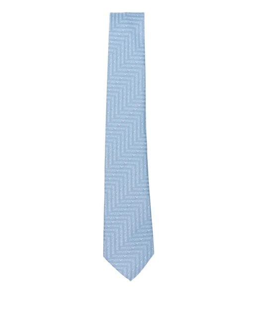 Corbata con motivo del logo Emporio Armani de hombre de color Blue