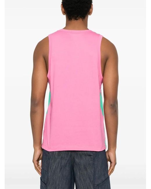 Comme des Garçons White Check-Pattern Tank Top for men