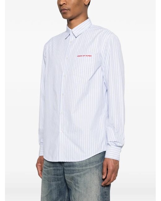 Vision Of Super White Striped Shirt for men