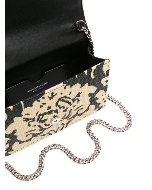 Alexander McQueen Metallic Damask-print Raffia Crossbody Bag