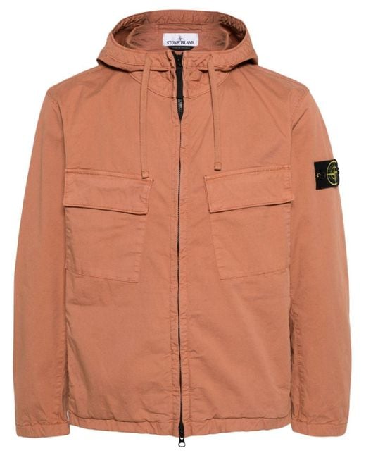 Stone Island Orange Stretch-cotton Hooded Jacket for men