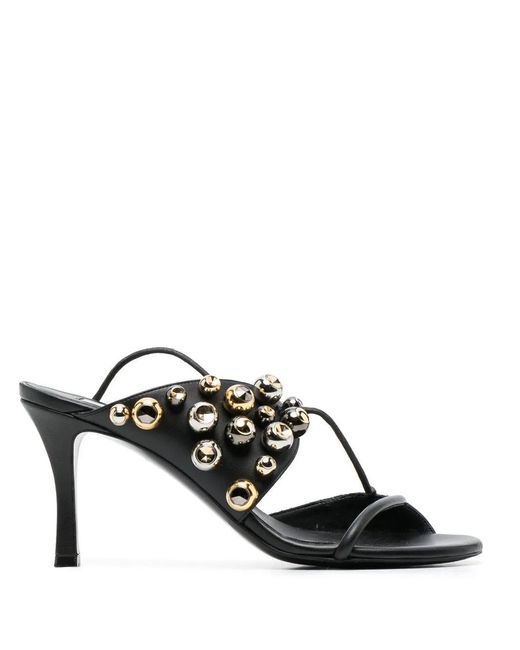 Stella McCartney Black 95Mm Stud-Embellished Open-Toe Sandals