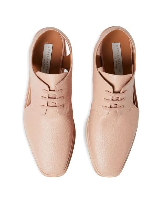 Stella McCartney Pink Elyse Cut-Out Wedge Derby Shoes