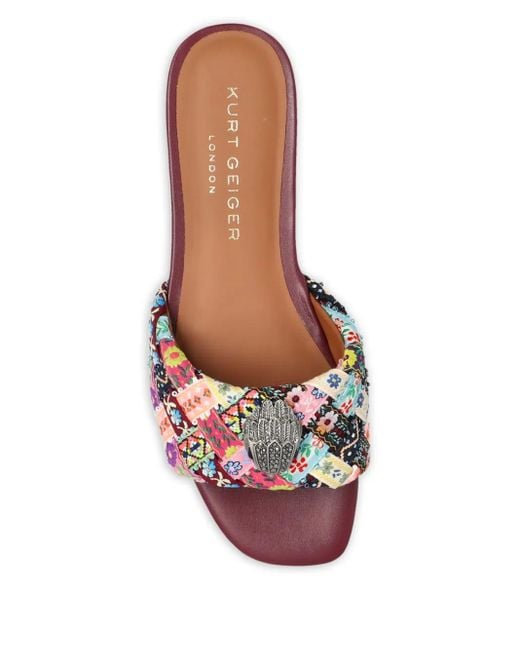 Kurt Geiger Black Flache Sandalen mit Verzierung