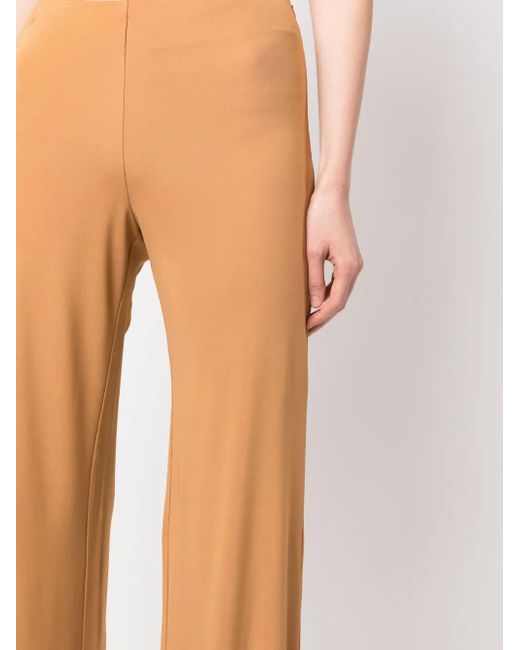Alberta Ferretti Natural High-Waisted Flared Trousers