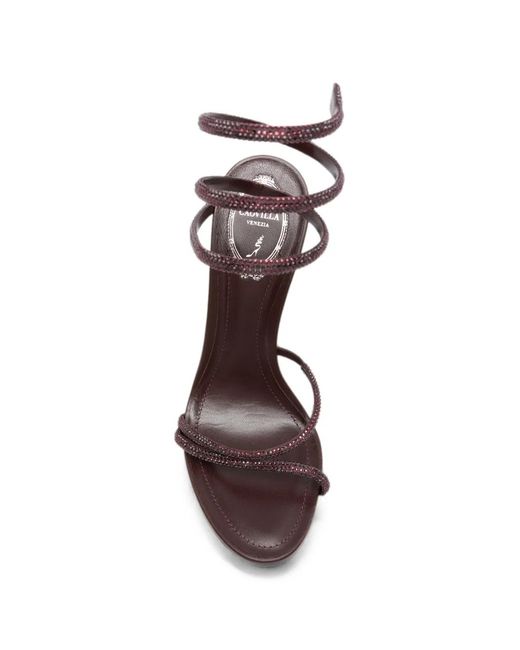 Rene Caovilla White Margot Crystal-Embellished Sandals