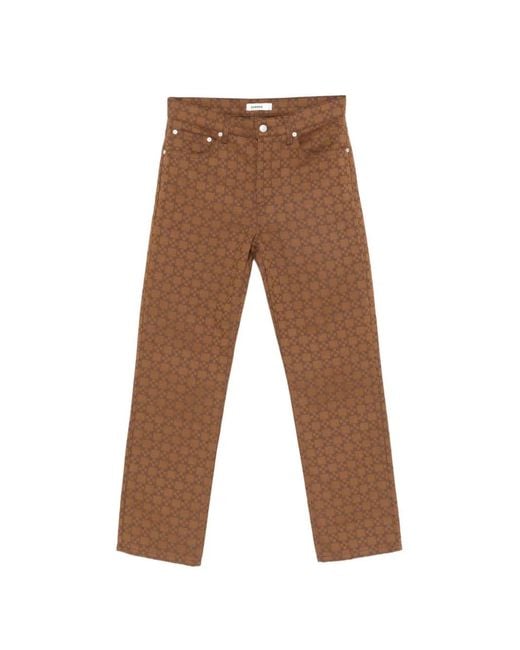 Sandro White Monogram-Pattern Jeans for men