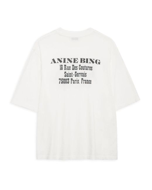 Anine Bing White Avi Tee Paris T-shirt