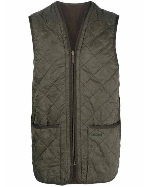 Barbour Green 'Polarquilt' Zip-Up Gilet for men