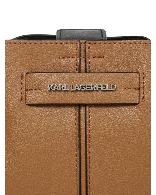 Karl Lagerfeld Brown K/Pierced Mini Bucket Bag