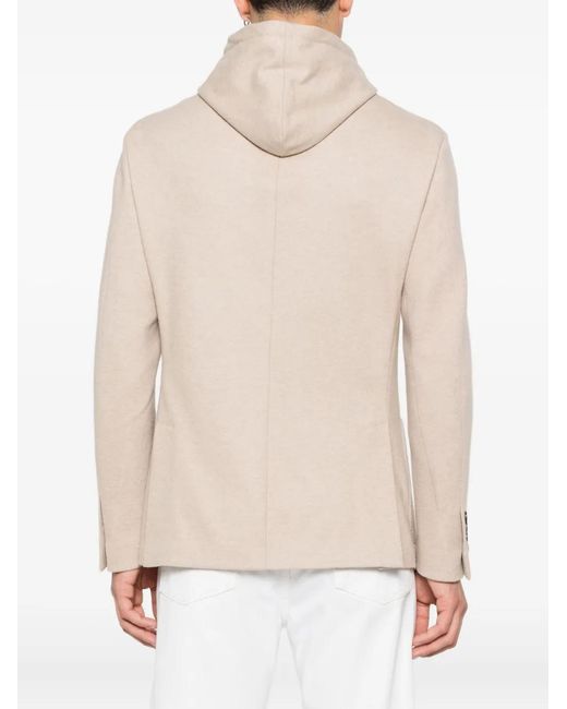 Eleventy Natural Hooded Single-Breasted Blazer for men