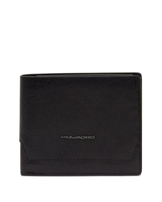 Piquadro Black Solm Leather Wallet for men