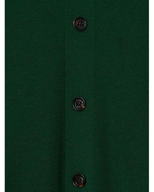 Burberry Green Fine-knit Wool Cardigan for men