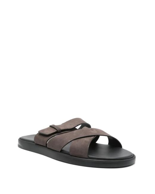 Doucal's Brown Leather Sandals for men