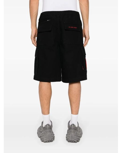 44 Label Group Black Id Canvas Cargo Shorts