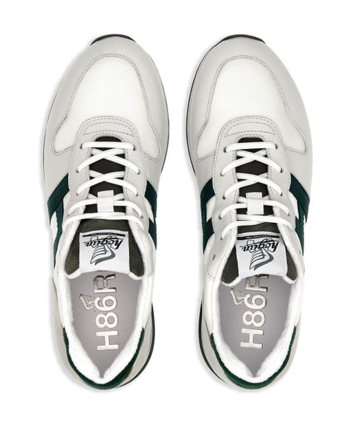 Hogan White Logo-patch Lace-up Sneakers for men