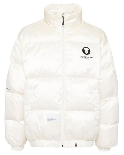 Aape By A Bathing Ape Moonface Donsjack Met Logo in het Natural voor heren