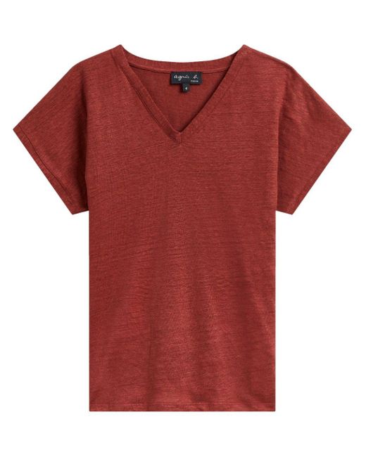 Agnes B. Red Kim Linen T-shirt