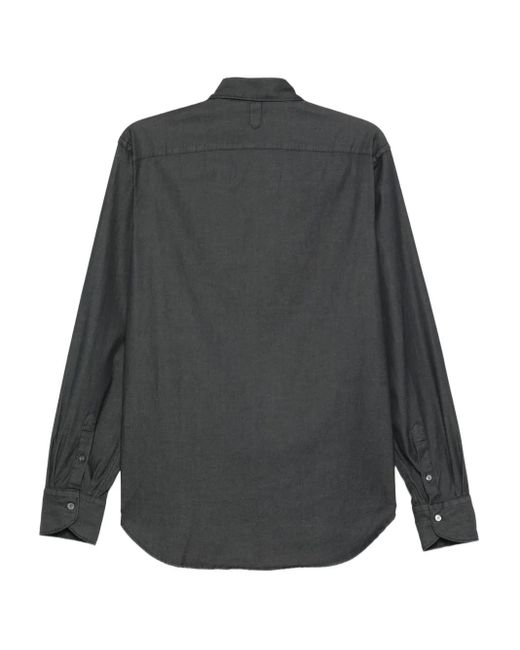 Canali Gray Long-Sleeve Button-Fastening Shirt for men
