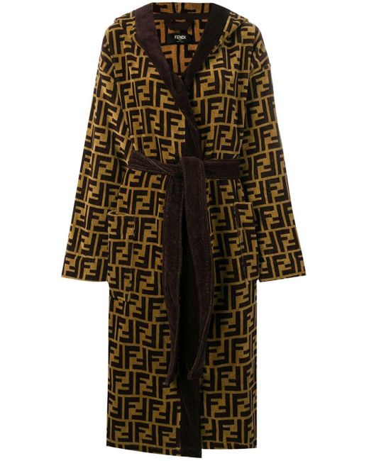 Fendi Multicolor Ff Hooded Bathrobe