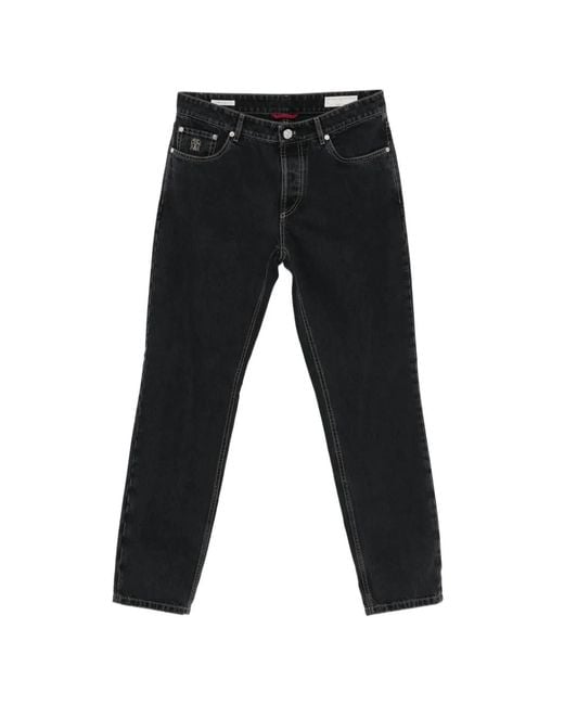 Brunello Cucinelli Black Logo-Detail Jeans for men