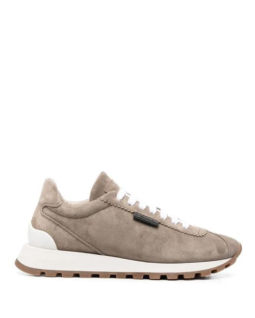 Brunello Cucinelli White Sneaker With Decoration