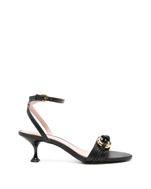 Coccinelle Black Knot Leather Sandals