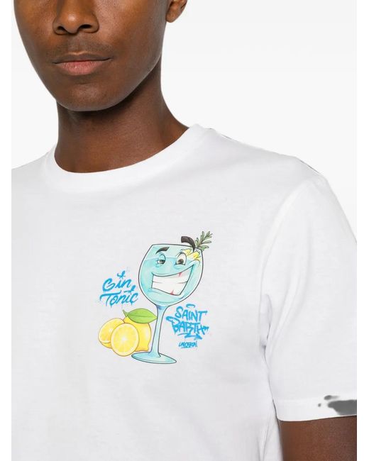Mc2 Saint Barth White Graphic-Print T-Shirt for men