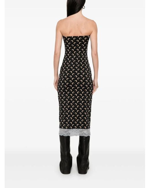MARINE SERRE Black Midi Dresses