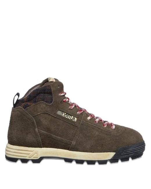 Autry Brown Malga Logo-Plaque Lace-Up Sneakers