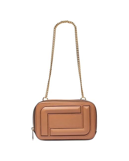 Lancel Brown Angele Cuir Top-Zip Bag
