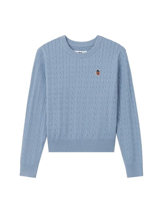 Chocoolate Blue Cable-Knit Sweater