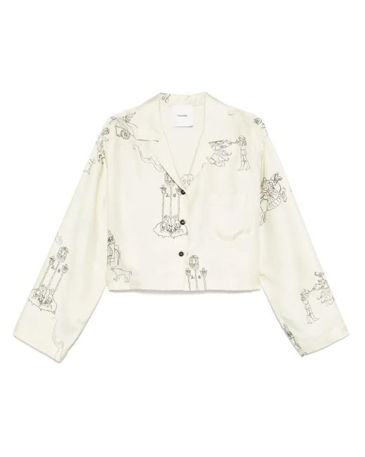 Nanushka クロップド シャツ White