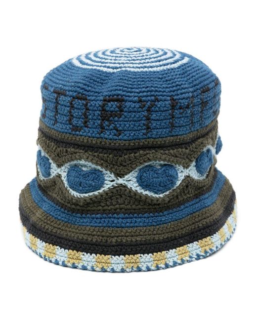 STORY mfg. Blue Brew Crochet-knit Bucket Hat for men