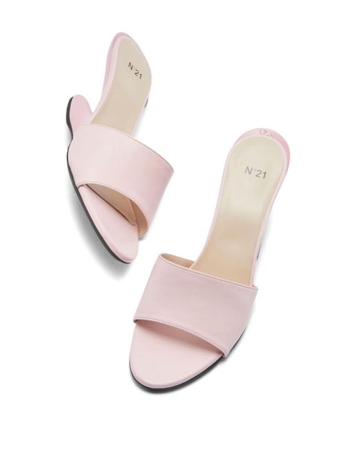 N°21 Pink Toe Strap 60mm Leather Mules