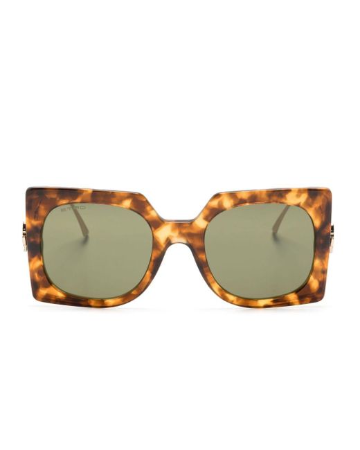 Etro Natural Tortoiseshell Oversize-frame Sunglasses