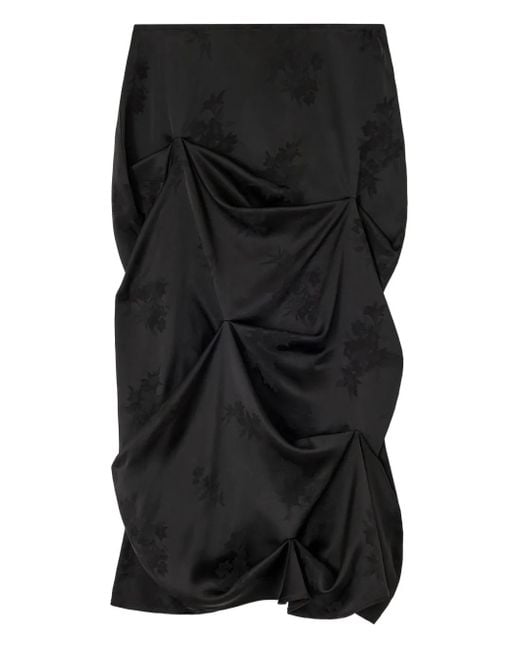 Ganni フローラル ミニスカート Black