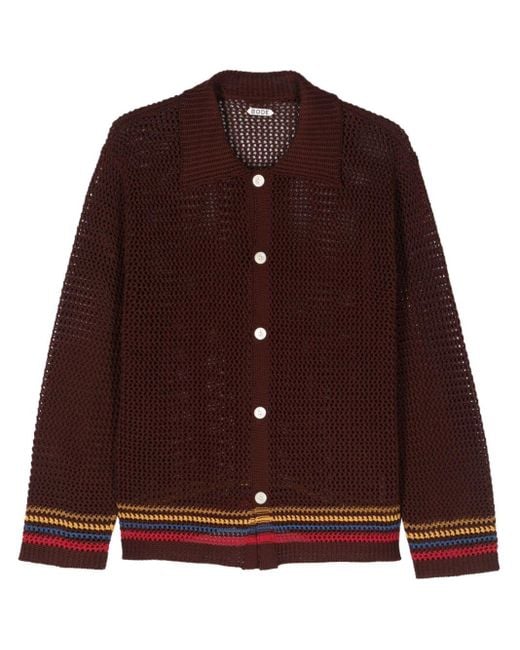 Bode Brown Bayberry Open-knit Shirt for men