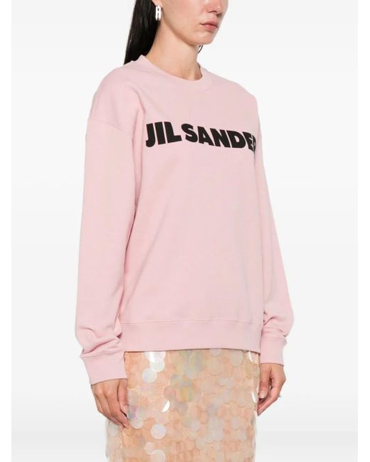 Jil Sander Pink Logo-Print Sweatshirt
