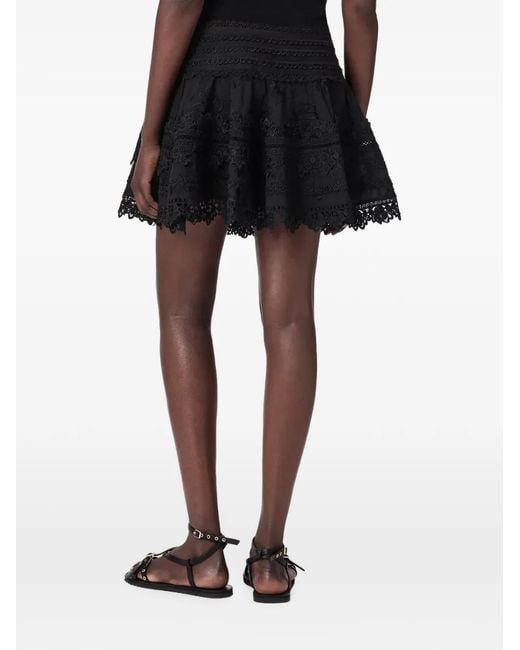 AllSaints Black Lillith Lace Miniskirt