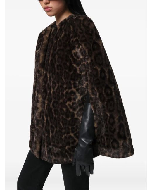 Apparis Black Sloan Leopard-Print Cape
