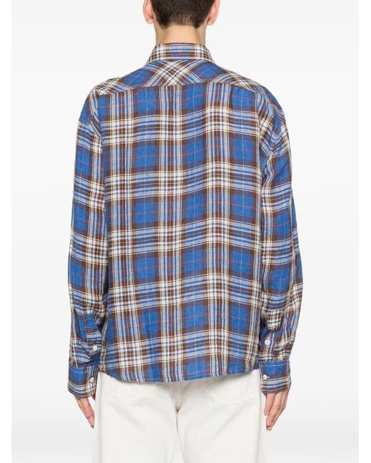 Roy Rogers Blue Check Patch-Pocket Shirt for men