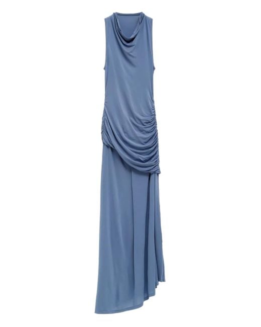 Paloma Wool Blue Draped Gathered Dress