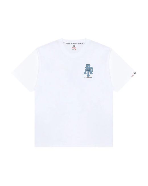 Aape By A Bathing Ape White Logo-Print T-Shirt for men
