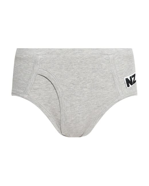 Natasha Zinko Gray Logo-Patch Briefs