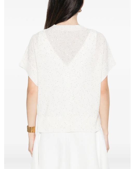 Antonelli White V-Neck Top