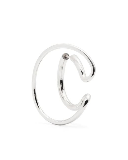 Charlotte Chesnais White Large Ego Hoop Earring