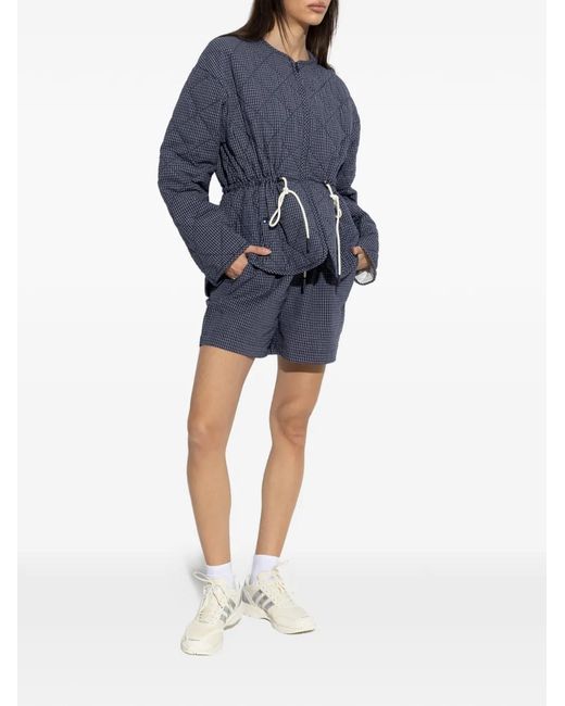 Rethinkit Studios Blue Check-Pattern Drawstring Shorts